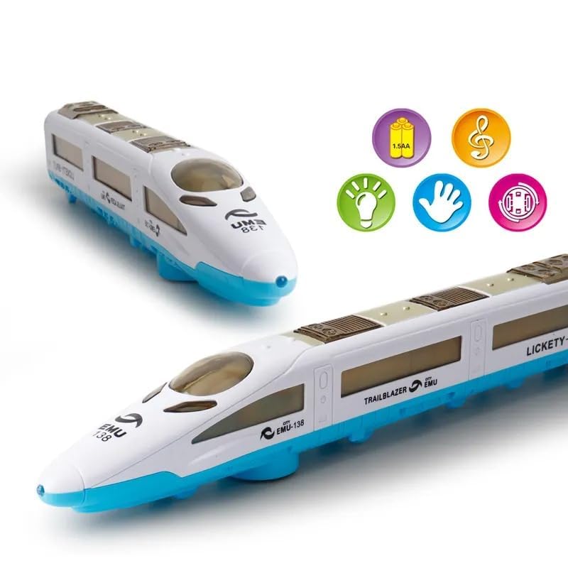 Joy Mates High Speed Bullet Trains for Kids with 3D Flashing Lights & Funny Musical Sounds