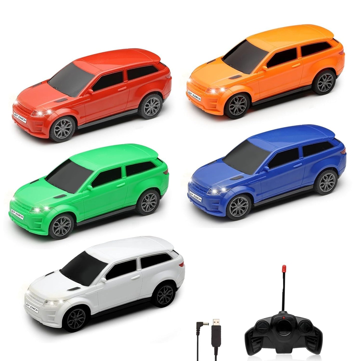Joy Mates 2 in 1 Remote Control Car Combo – Rechargeable SUV & Stunt Car with Remote & Charger (Rendon Color Will Be Send)