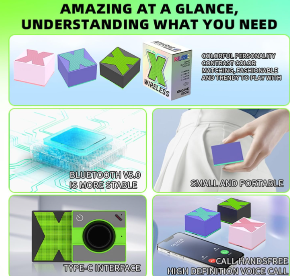 Joy Mates X1 Mini Bluetooth Speaker with Loud Portable Speaker & Rich Bass Perfect 360° Surround Sound (Multicolor)