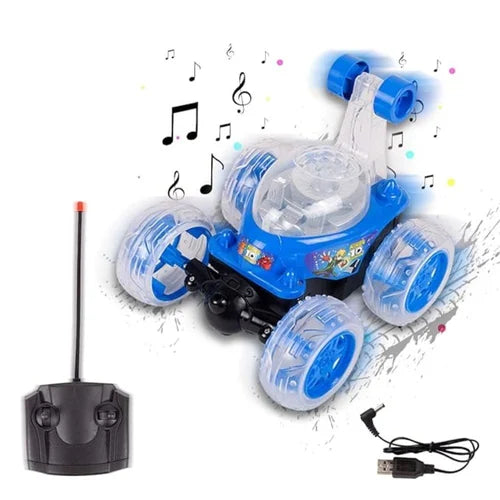 Joy Mates 2 in 1 Remote Control Car Combo – Rechargeable SUV & Stunt Car with Remote & Charger (Rendon Color Will Be Send)